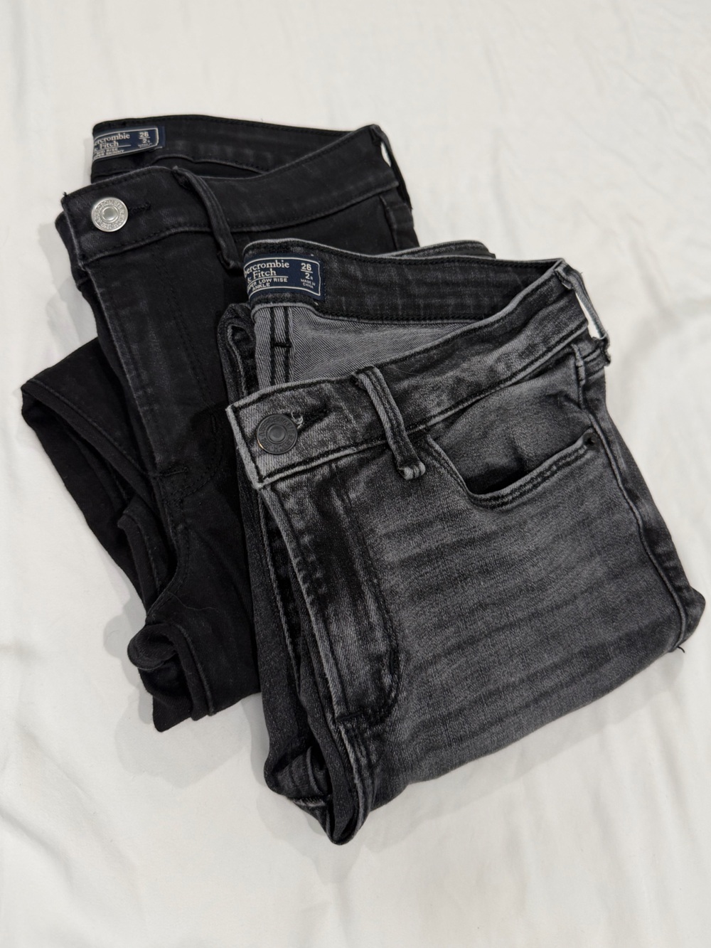 Abercrombie & Fitch Black and Charcoal Skinny Jeans Trio